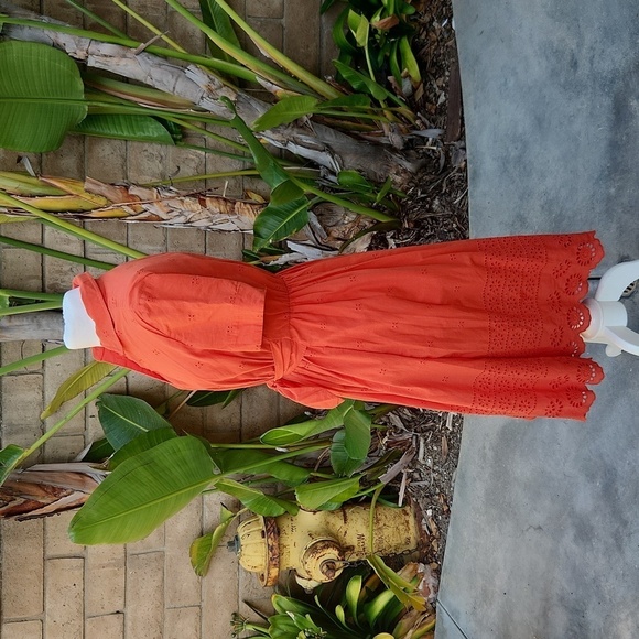 KATE SPADE Orange Eyelet Tie Waist Short Dress small - Picture 4 of 11